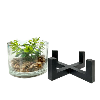Pote Decorativo de Vidrio Home Elegance 3.1"x4.3" / Con Plantita / Surtido