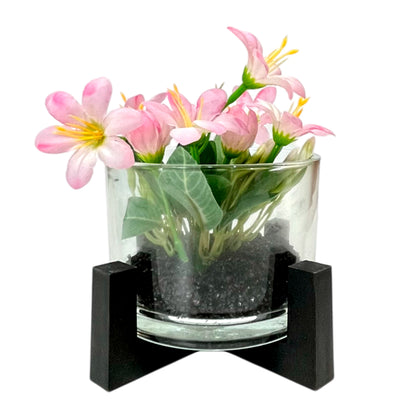 Pote Decorativo de Vidrio Home Elegance 3"x4" / Con Plantita / Surtido