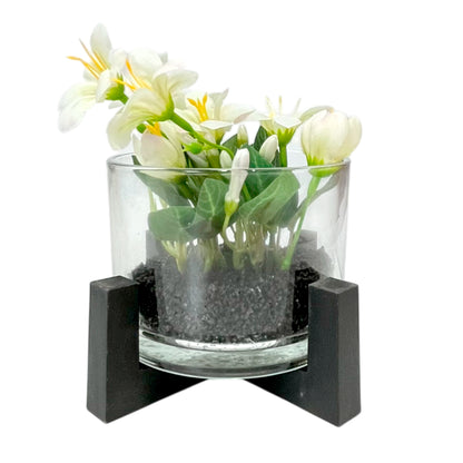 Pote Decorativo de Vidrio Home Elegance 3"x4" / Con Plantita / Surtido
