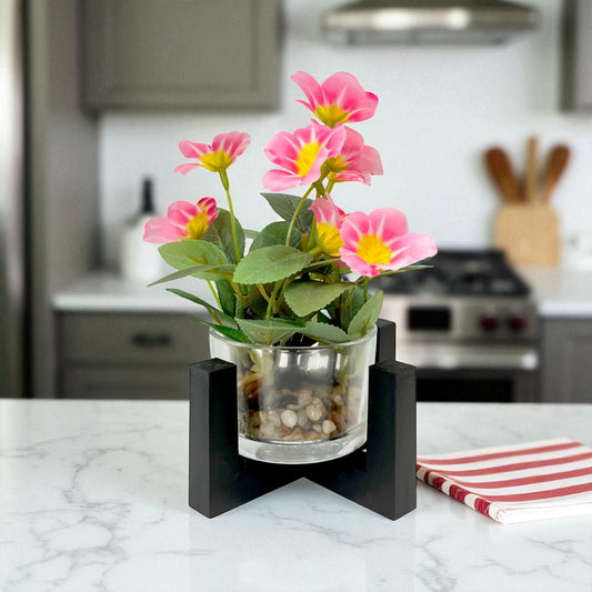 Pote Decorativo de Vidrio Home Elegance 2"x3" / Con Plantita / Surtido