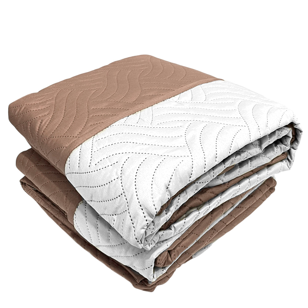 Protector de Sofá Reversible Home Elegance Wave 3 Piezas / Chocolate-Beige