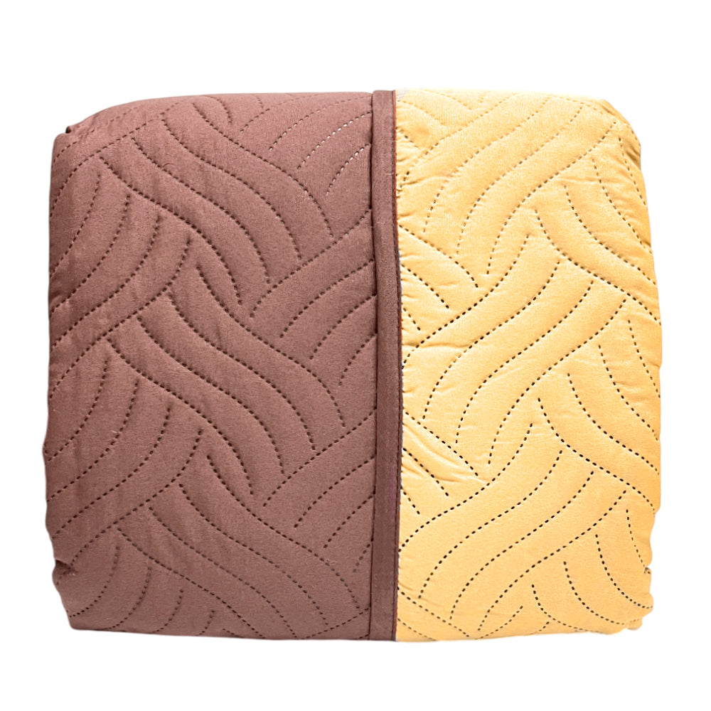 Protector de Sofá Reversible Home Elegance Wave 3 Piezas / Dorado-Chocolate