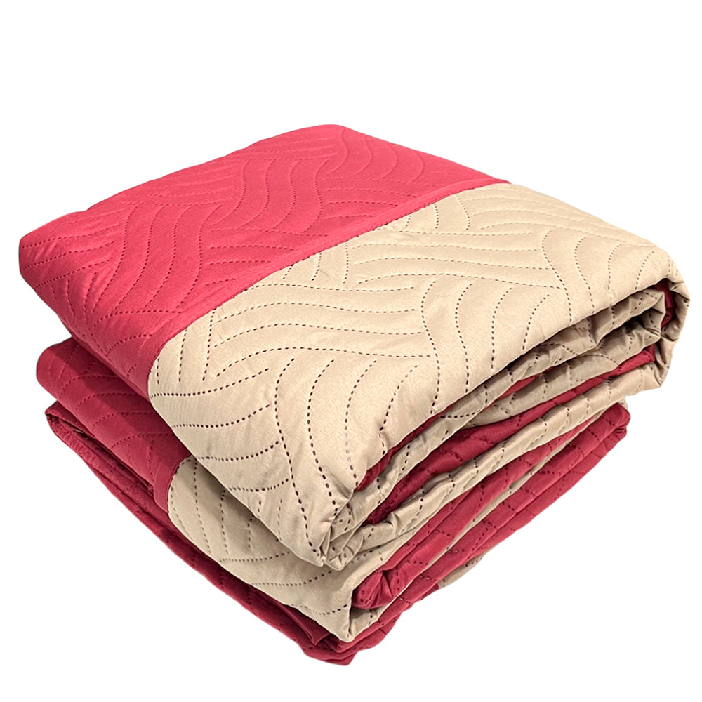 Protector de Sofá Reversible Home Elegance Wave 3 Piezas / Burgundy-Taupe