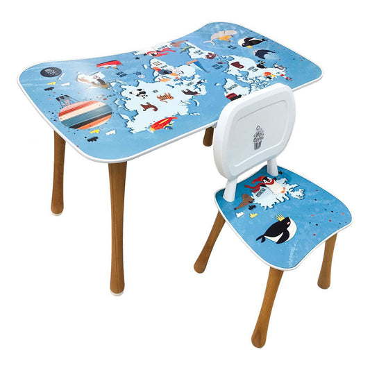 Mesa Plast Baran solutions Inf C/Silla Wht World Map
