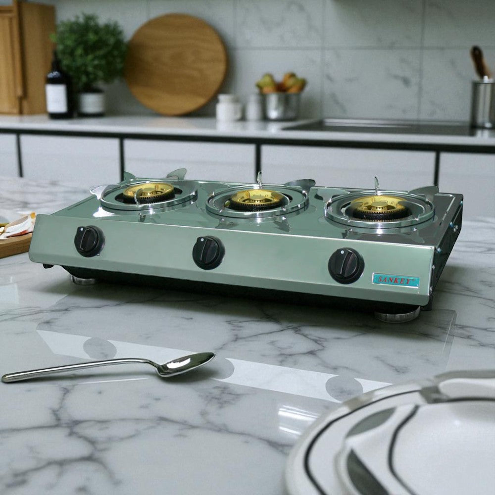 Estufa de Mesa Sankey Con 3 Quemadores / Acero Inoxidable