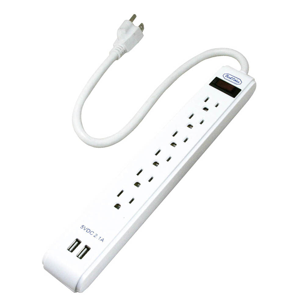 Extensión Eléctrica Best Value Con 2 Salidas USB de 6"