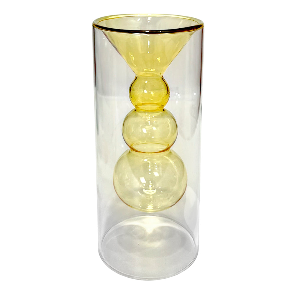 Florero Decorativo Home Elegance de Vidrio Marrón / 8.5" x 3.5"