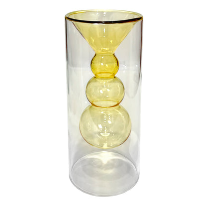 Florero Decorativo Home Elegance de Vidrio Marrón / 8.5" x 3.5"