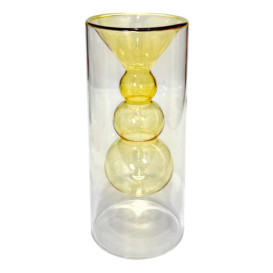 Florero Decorativo Home Elegance de Vidrio Marrón / 8.5" x 3.5"