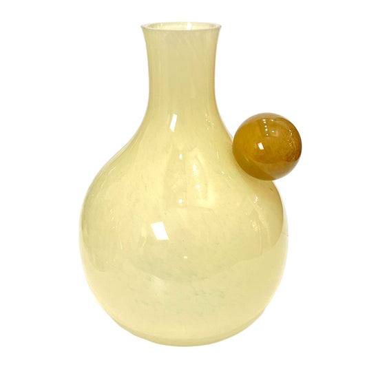 Florero Home Elegance Decorativo de Vidrio / 8" Geométrico / Color Beige