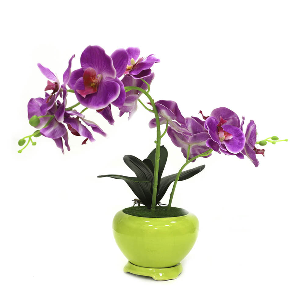 Flores Artificiales Orquídeas Home Elegance en Pote de Cerámica - Surtido