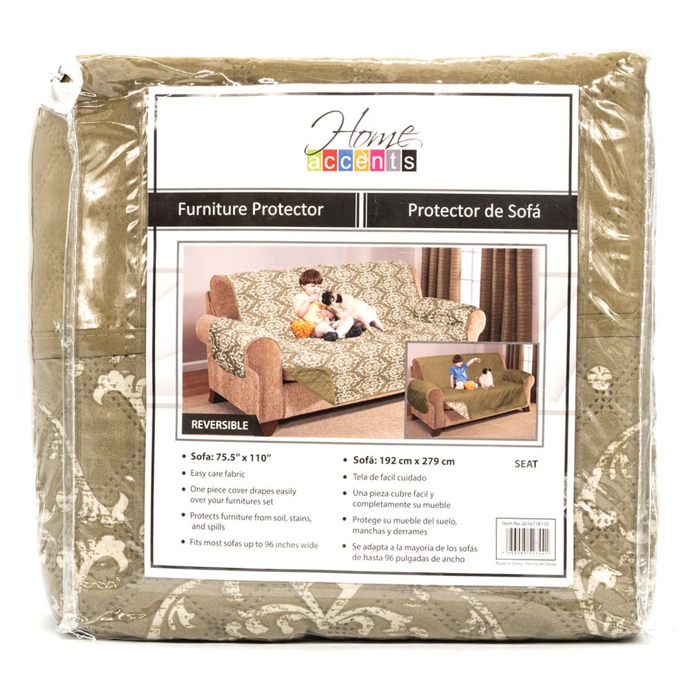 Protector Para Sofá Reversible Estampado Olive 3 Puestos