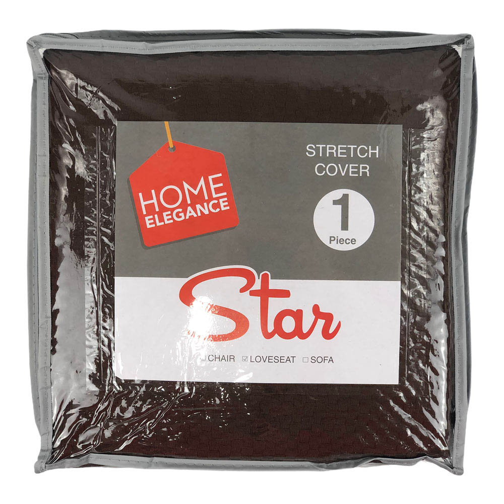 Protector de Sofa Home Elegance Star Stretch 2 Puesto - Chocolate