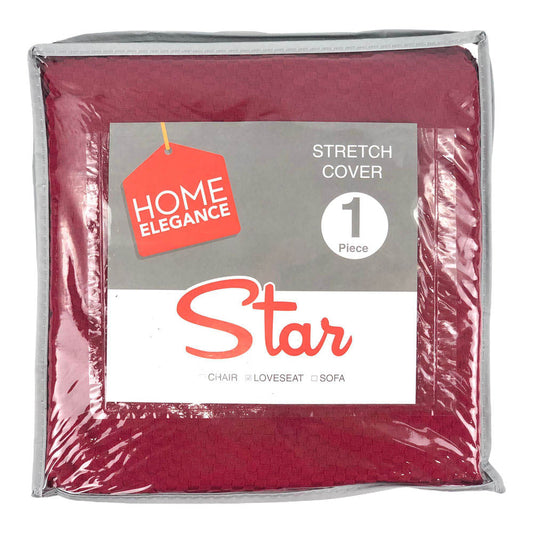 Protector de Sofa Home Elegance Star Stretch 2 Puesto - Rojo oscuro