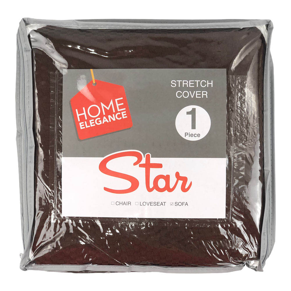 Protector de Sofa Home Elegance Star Stretch 3 Puesto - Chocolate oscuro