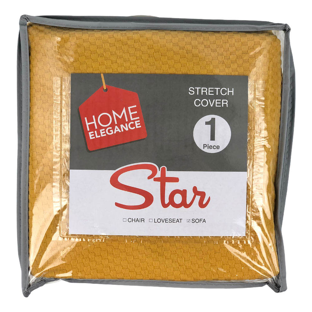 Protector de Sofa Home Elegance Star Stretch 3 Puesto - Amarillo