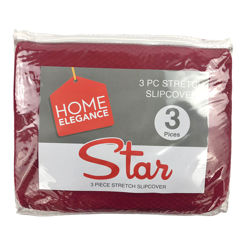 Protector de Sofa Home Elegance Star Stretch 3 Piezas - Rojo