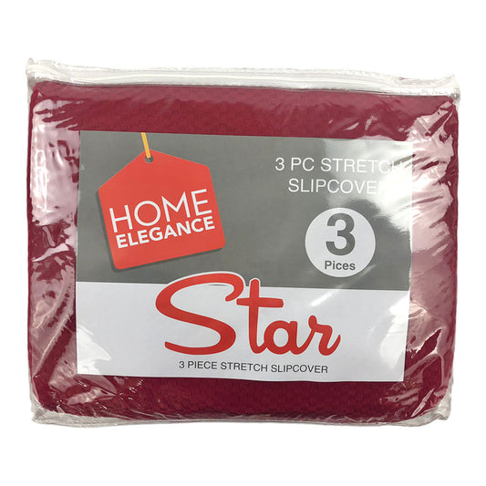 Protector de Sofa Home Elegance Star Stretch 3 Piezas - Rojo