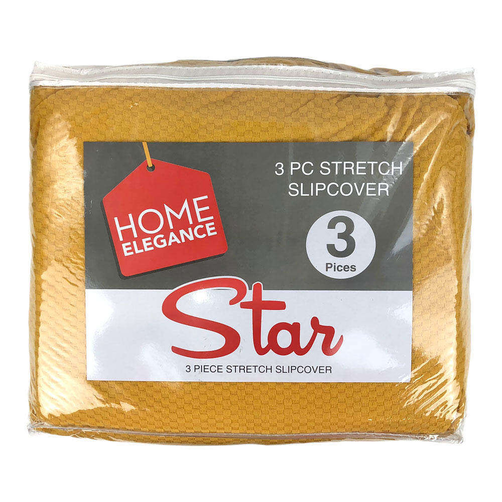 Protector de Sofa Home Elegance Star Stretch 3 Piezas - Naranja Claro