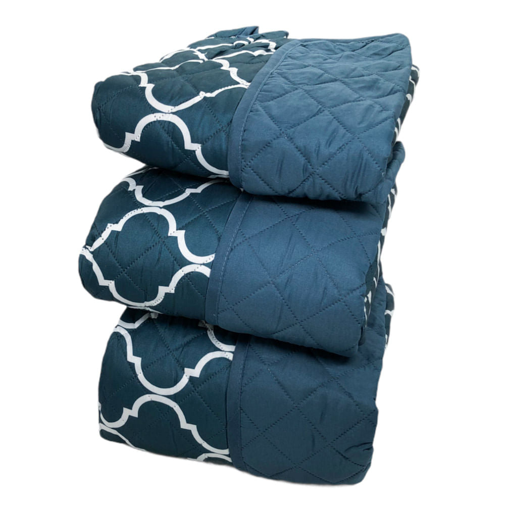 Protector Para Sofá Home Accents 3 Piezas Reversible - Azul Marino