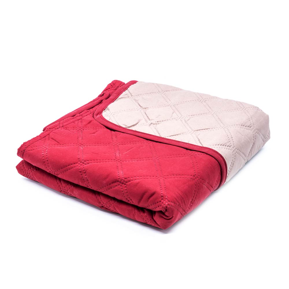 Protector de Sofá Home Elegance Eden Reversible 1 Puesto - Rojo oscuro