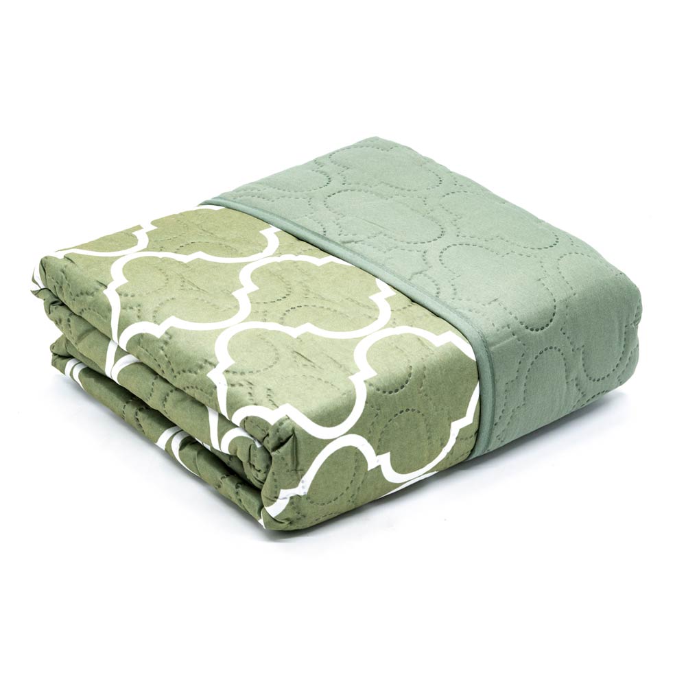Protector de Sofá Home Elegance Coretta Reversible 2 Puesto - Verde oliva oscuro