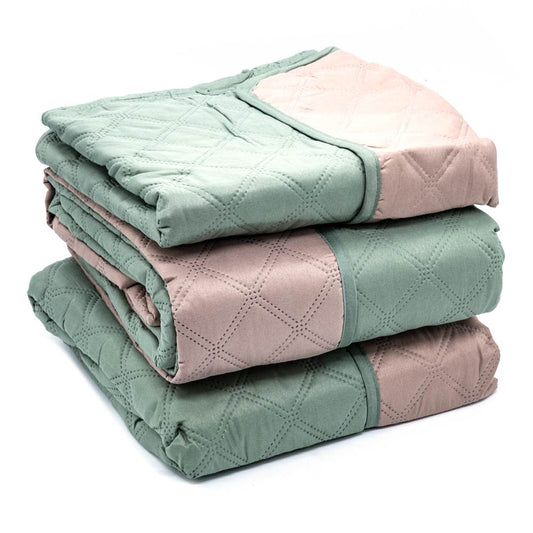 Protector de Sofá Home Elegance Eden Reversible 3 Piezas - Verde oliva oscuro