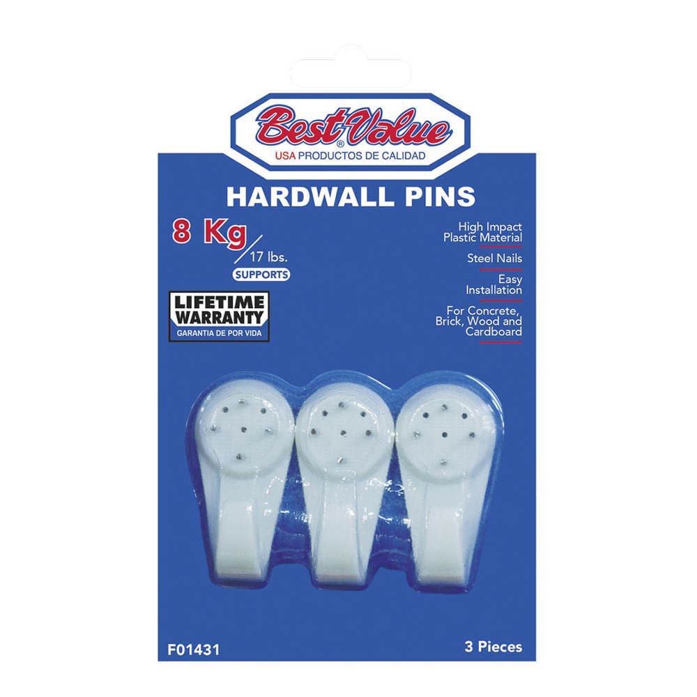 Gancho Plástico Para Cuadros Best Value de 3 Piezas