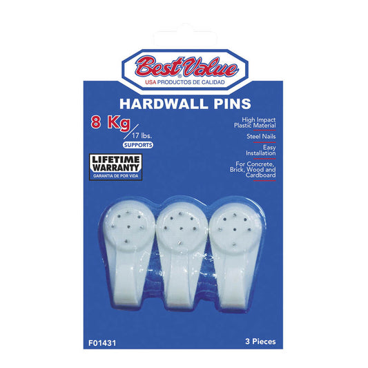 Gancho Plástico Para Cuadros Best Value de 3 Piezas