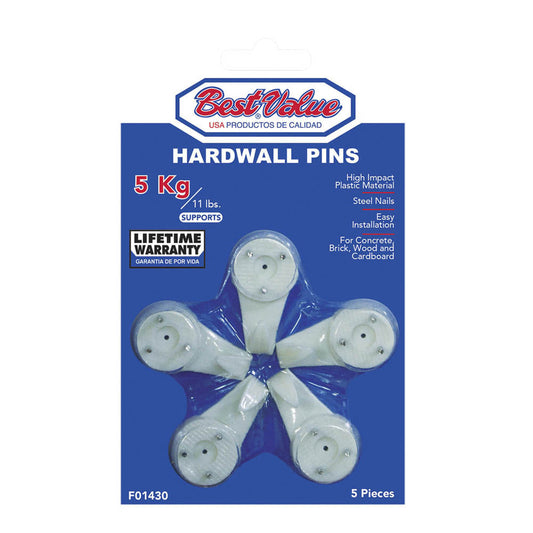 Gancho Plástico Para Cuadros Best Value de 5 Piezas