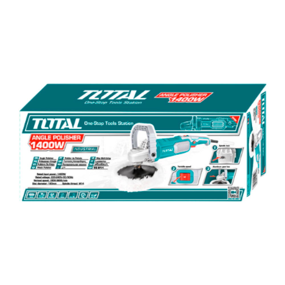 Pulidora De Felpa Total 1400W De 7" Vel.1500-3600Rpm