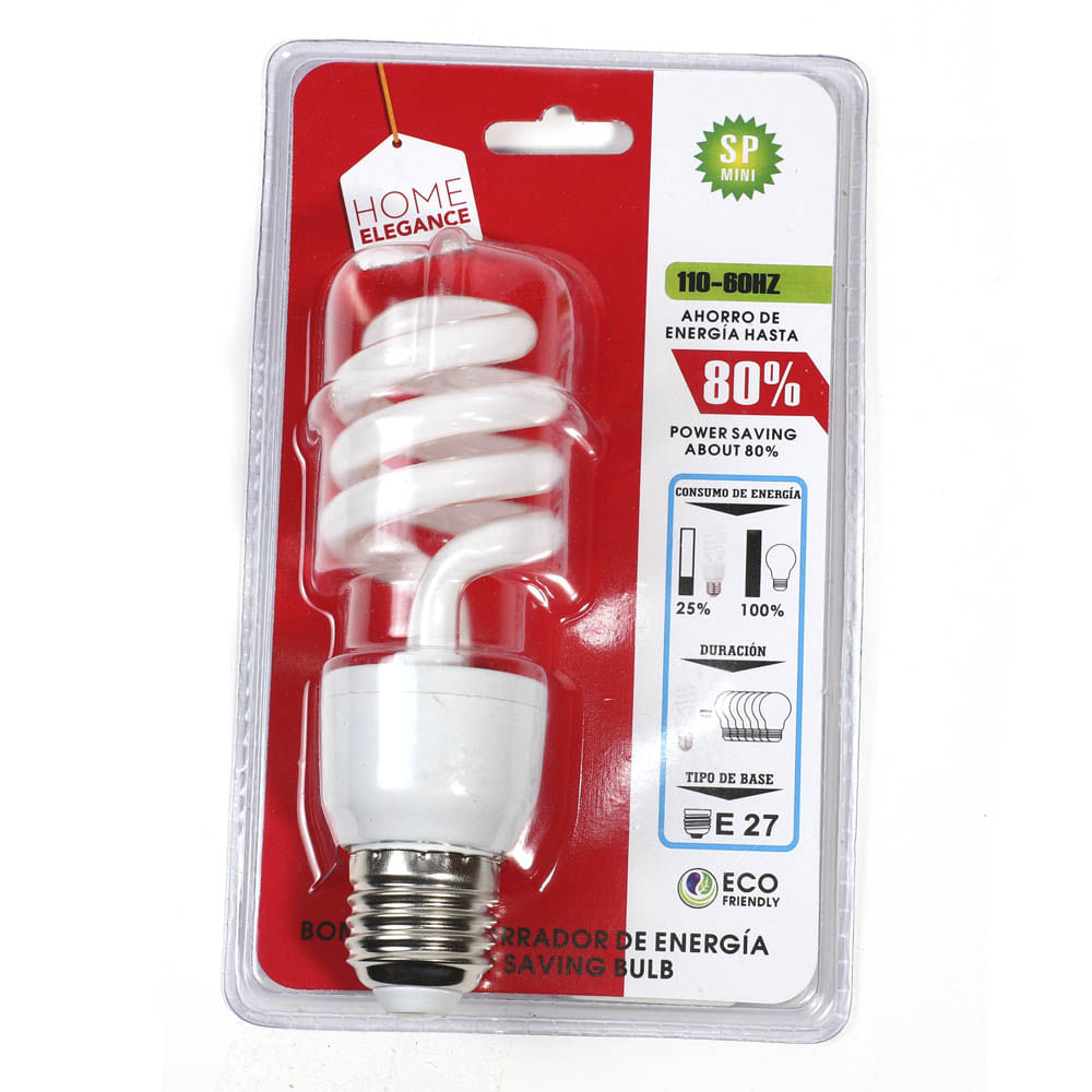Bombillo Ahorrador Spiral Mini Home Elegance 26 Watts
