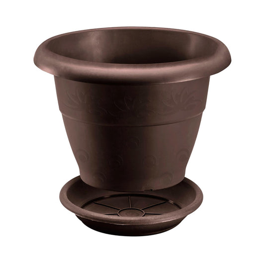 Macetero Rimax Plastico Redondo 20 cm Wengue