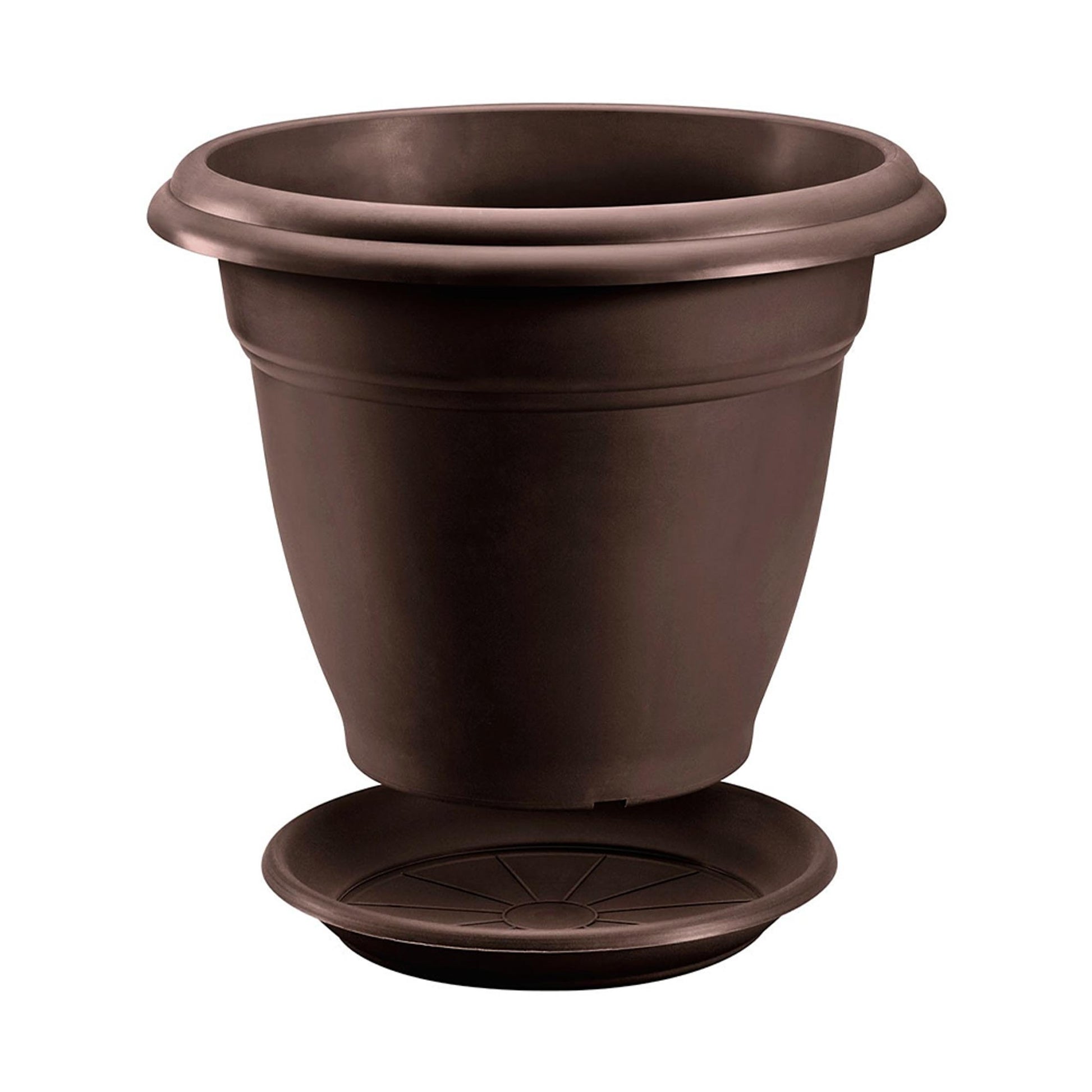 Macetero Rimax Plastico Redondo 30 cm Wengue