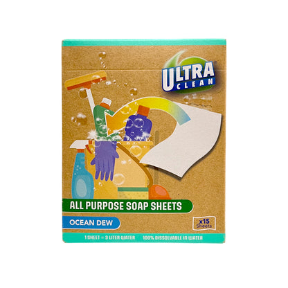 Toallitas De Jabón Multiusos Rocío De Océano Ultra Clean 15 Pzas