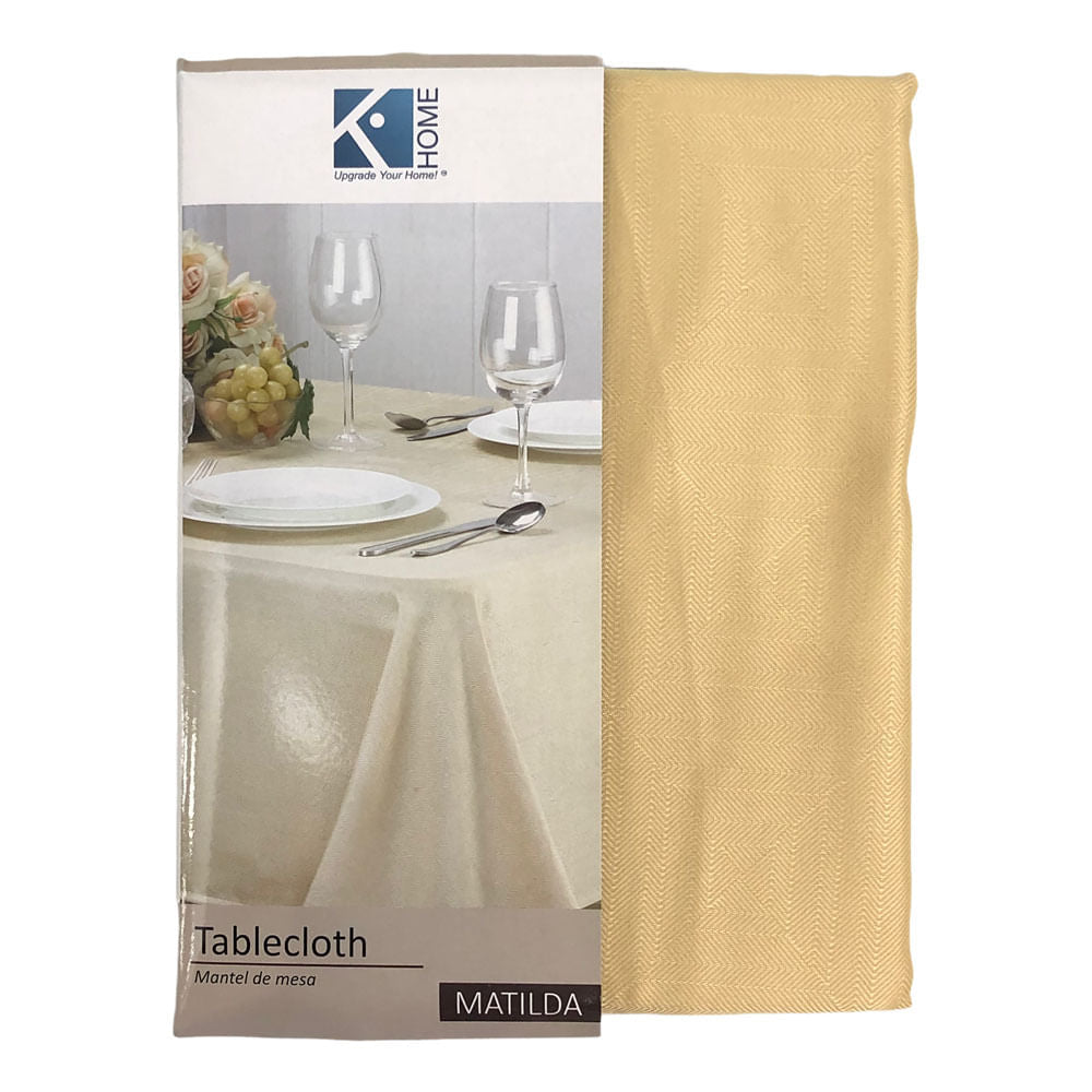 Mantel Kashi Home Rectangular Matilda de Tela 60" x 84" - Beige