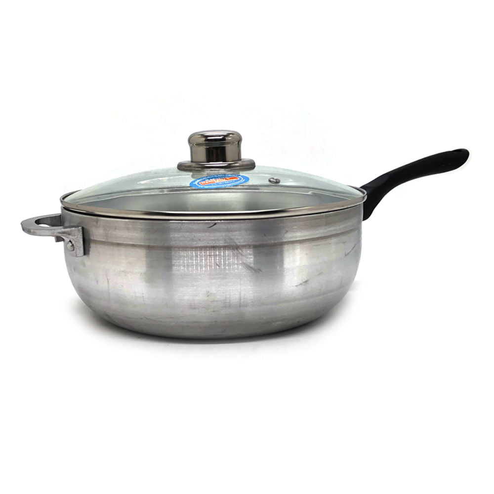 Caldero Homestar de Aluminio Con Tapa de Vidrio 26 cm