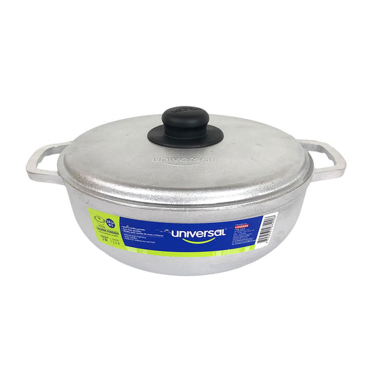 Paila de Aluminio Universal Con Tapa de 24 cm