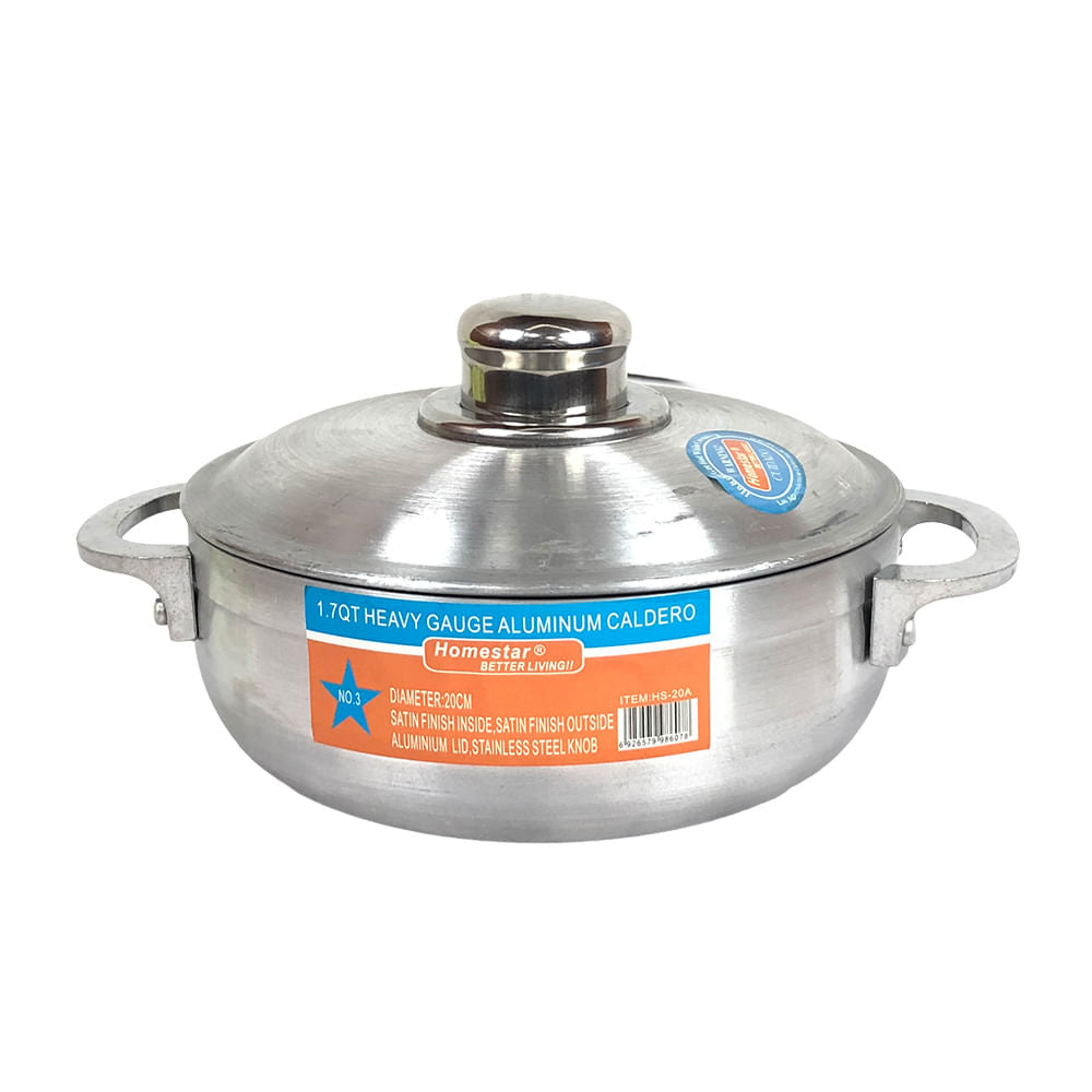 Paila de Aluminio Homestar Con Tapa 20 cm