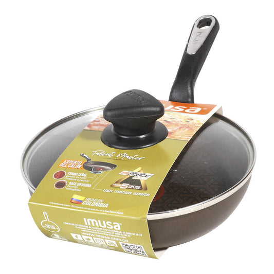 Sartén Antiadherente Imusa con Tapa de Vidrio 20 cm