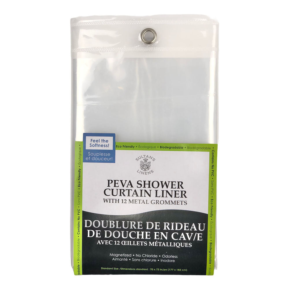 Cortina de Bano Sultan's de Plástico 70" x 72" - Blanco