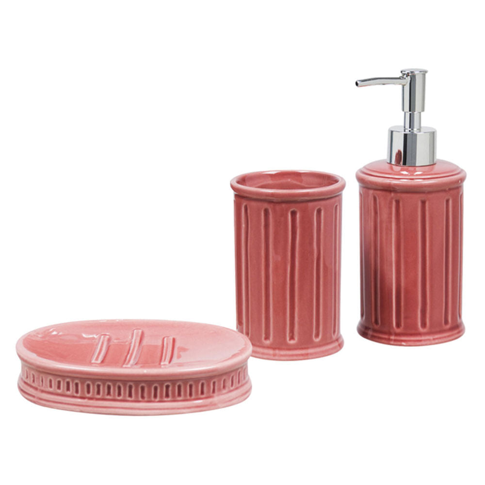 Accesorios de Ceramica Four Seasons para Baño 4 piezas Marsala