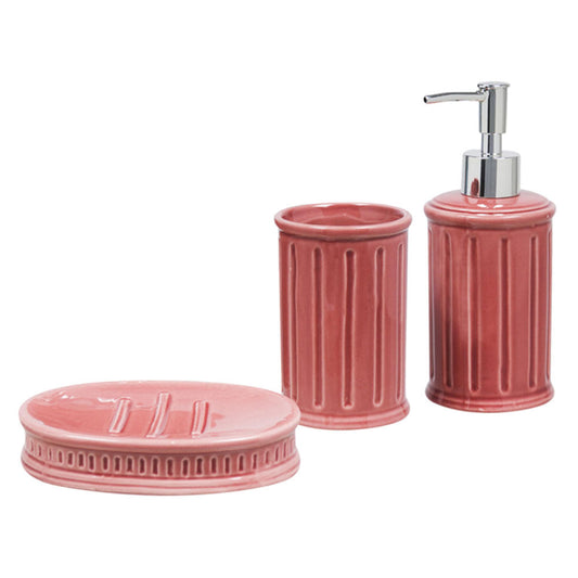 Accesorios de Ceramica Four Seasons para Baño 4 piezas Marsala