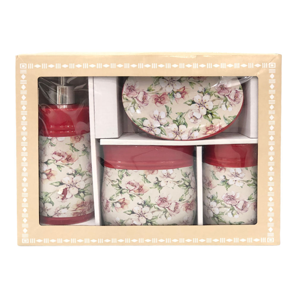 Accesorios de Baño Popular Bath Ceramica Cherry Blossoms 4 Pieza