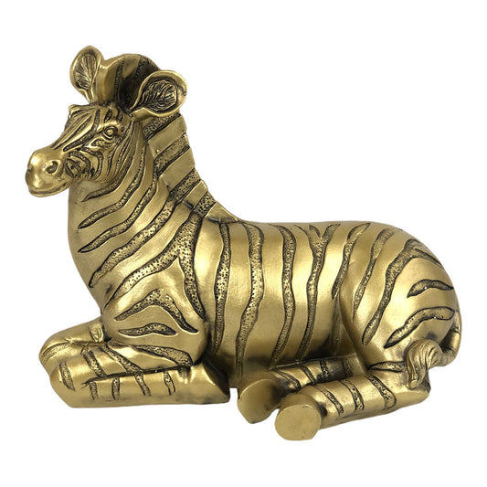 Figura Decorativa Essential Decor Zebra 18 cm x 21 cm x 8 cm - Dorado