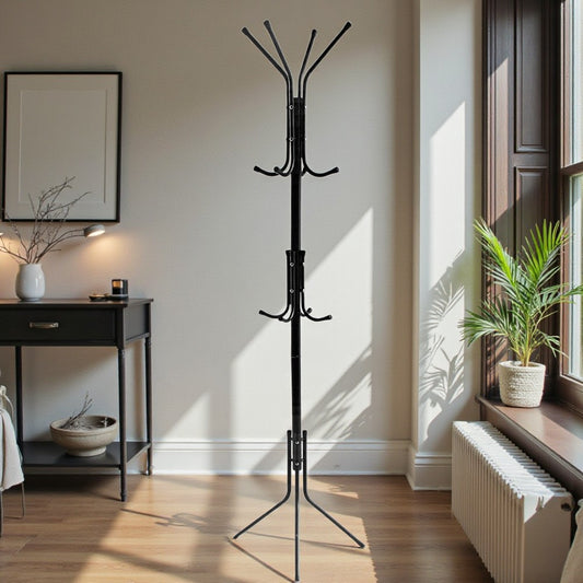 Perchero de Metal 170x42 cm Negro / Home Elegance