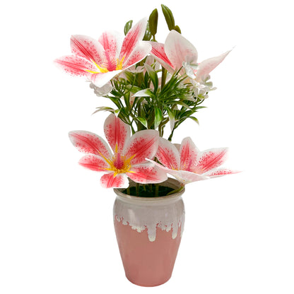 Planta decorativa con flores surtidas Home Elegance en pote.