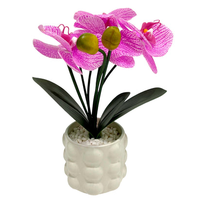 Pote con orquídea Home Elegance para decoración de terrazas.