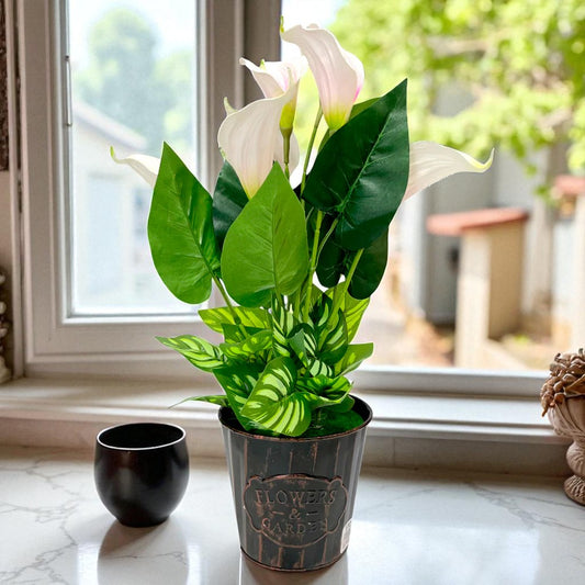 Planta Decorativa Con Flores en Pote / Surtido / Home Elegance / 18"