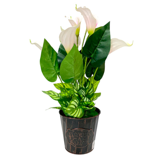 Planta Decorativa Con Flores en Pote / Surtido / Home Elegance / 18"
